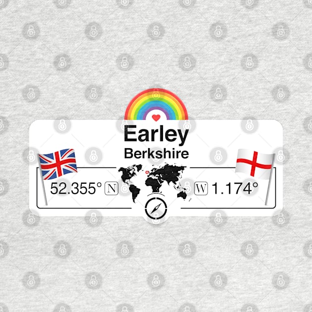 Earley, Berkshire with St. Georges Flag and Rainbow by MapYourWorld